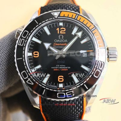 AAA replica Omega Seamaster black orange bezel Swiss automatic mechanical watch 